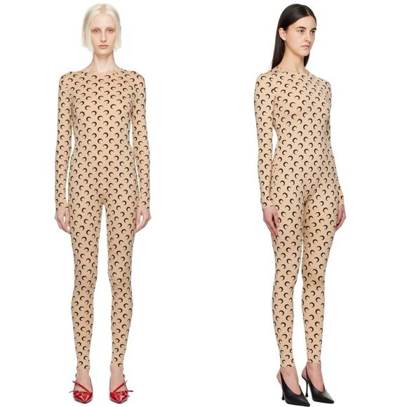 MARINE SERRE NWT Size XL Recycled Moon Jersey Catsuit SS25 Jumpsuit One Piece - Picture 1 of 13